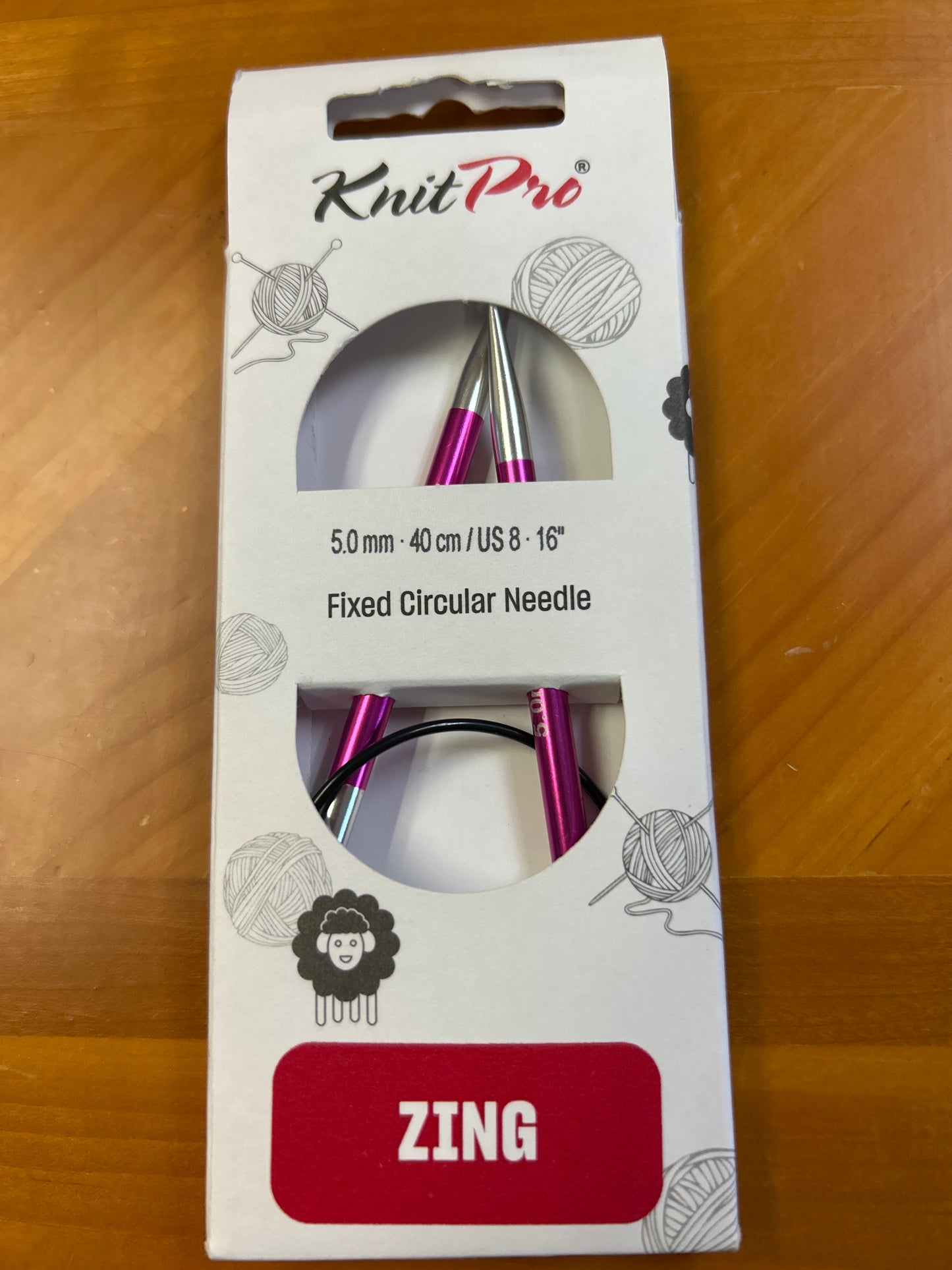 Knit pro fixed circular needle 16”