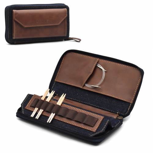 Oxford Denim and Vegan Leather 3.5" Interchangeable Case