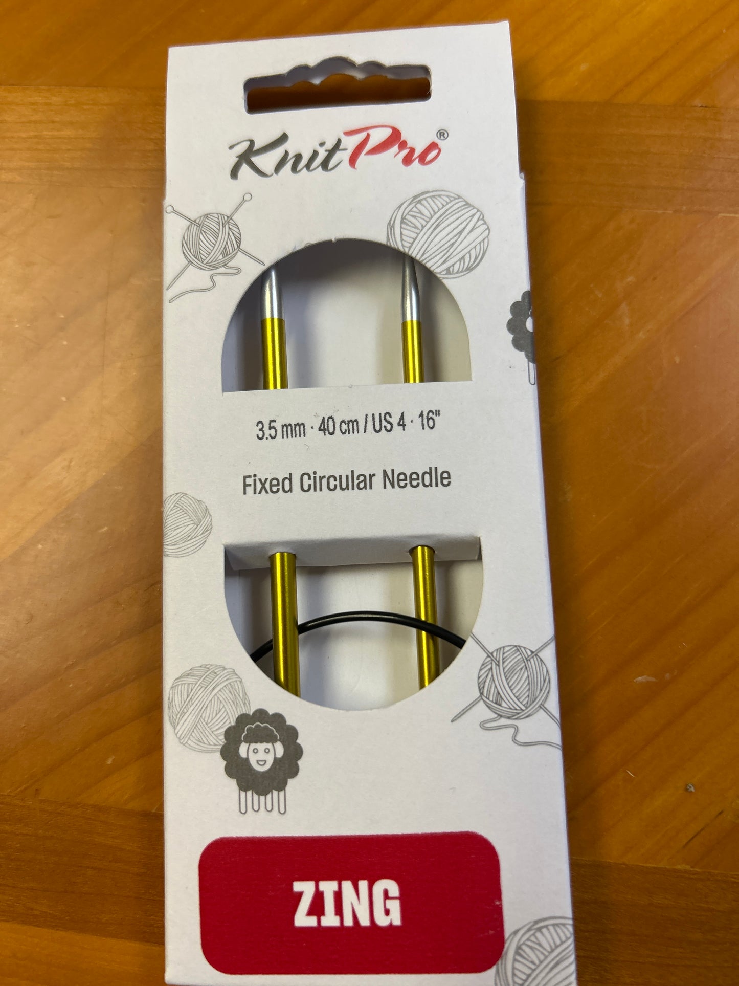 Knit pro fixed circular needle 16”
