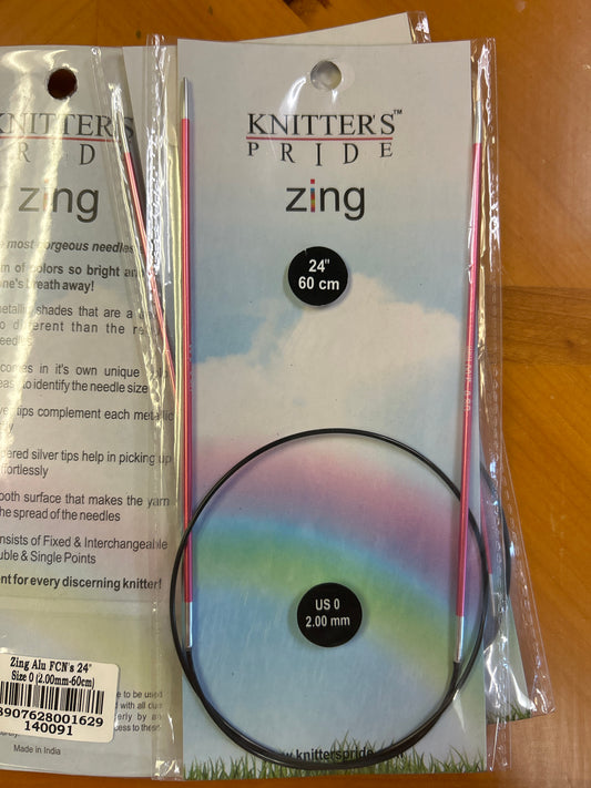 Knitter’s pride zing 24” us0