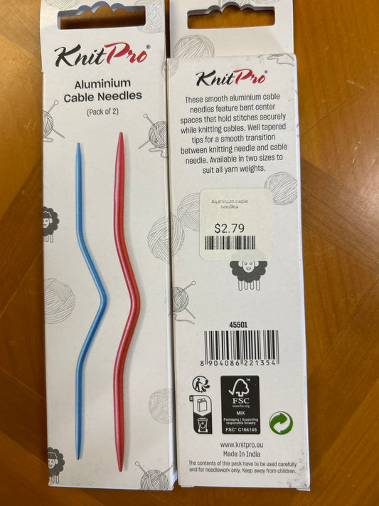 Knit Pro aluminum cable needles