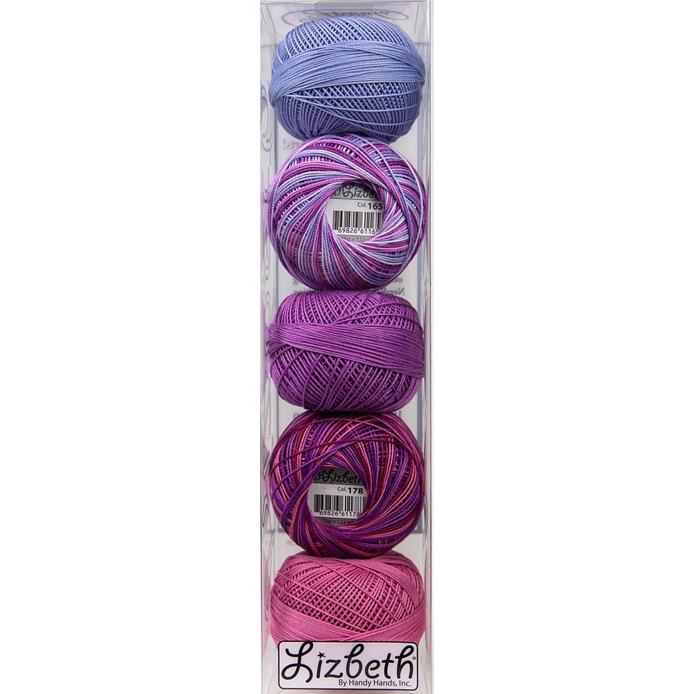 Assorted Lizbeth Crochet Cotton Size 20 Specialty Packs