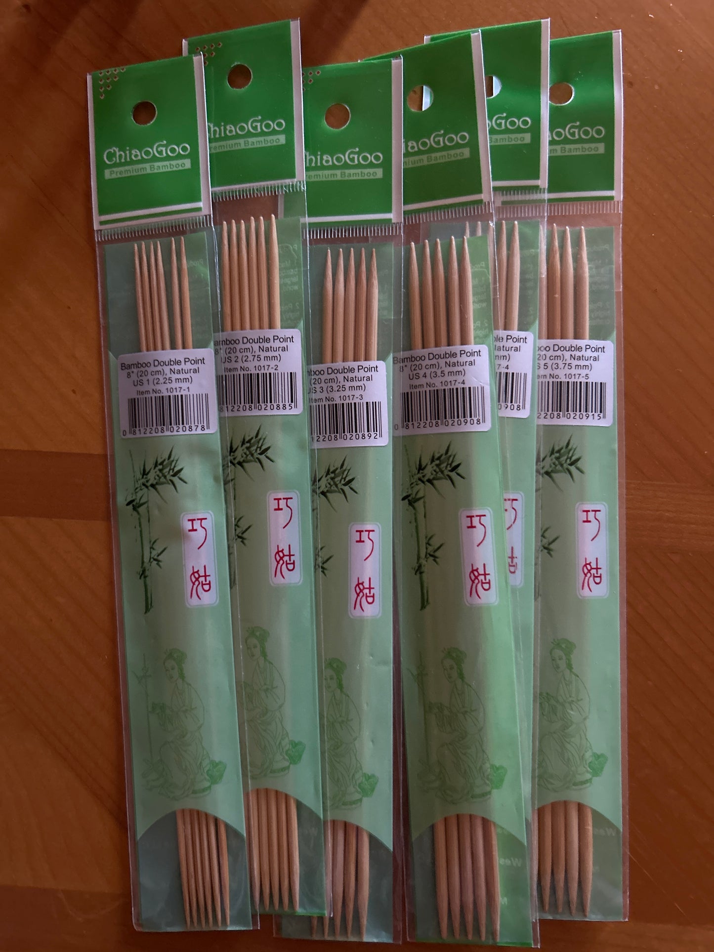ChiaoGoo Bamboo Double point 8” (20 cm)